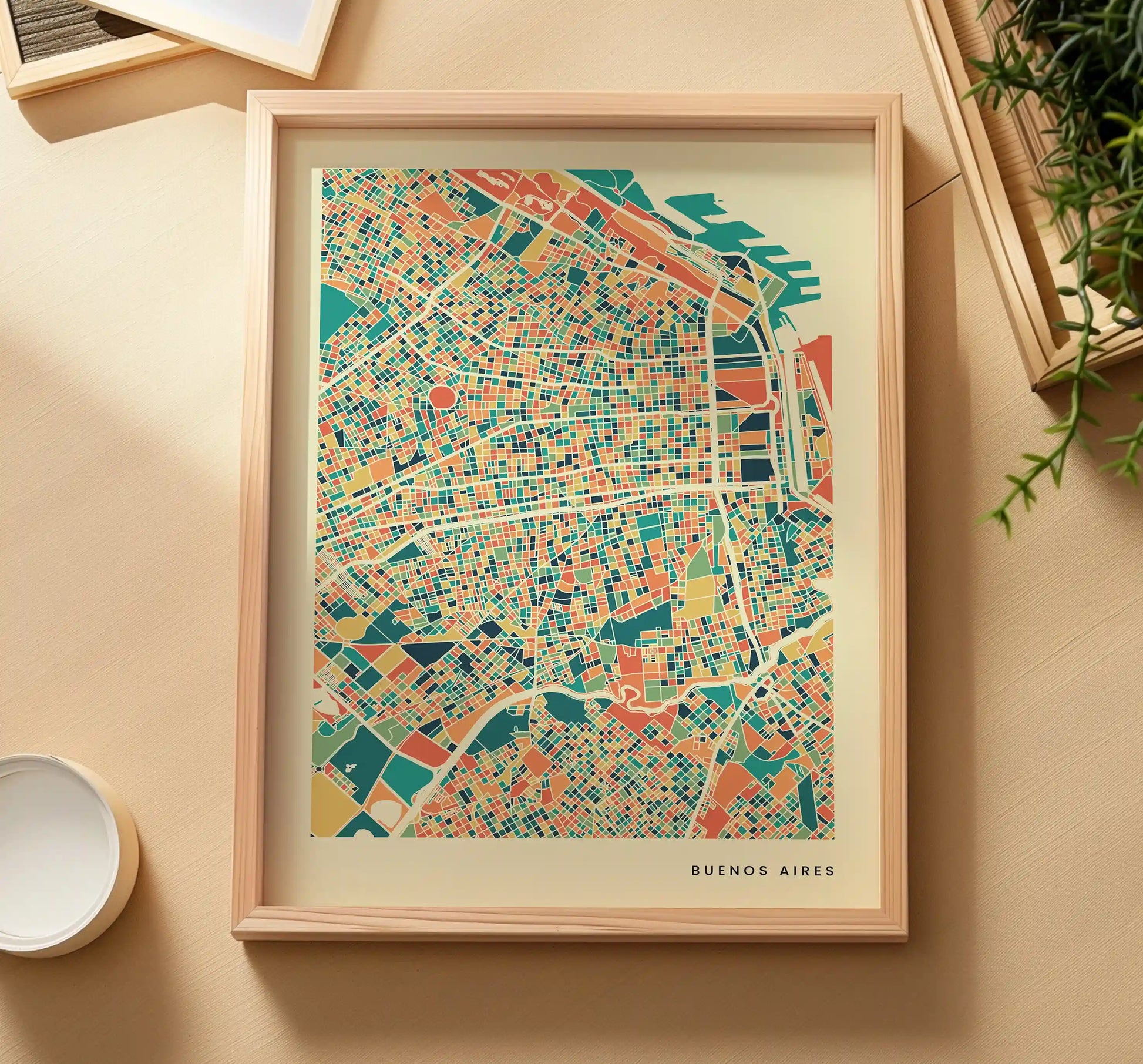 Buenos Aires Stadtkarte Poster – Polychroma Modern Art Print