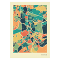 Bochum Stadtkarte Poster – Polychroma Modern Art Print