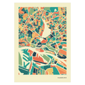 Hamburg Stadtkarte Poster - Polychroma Stadtplan Modern Art Print Stadtkarte Poster – Polychroma Modern Art Print