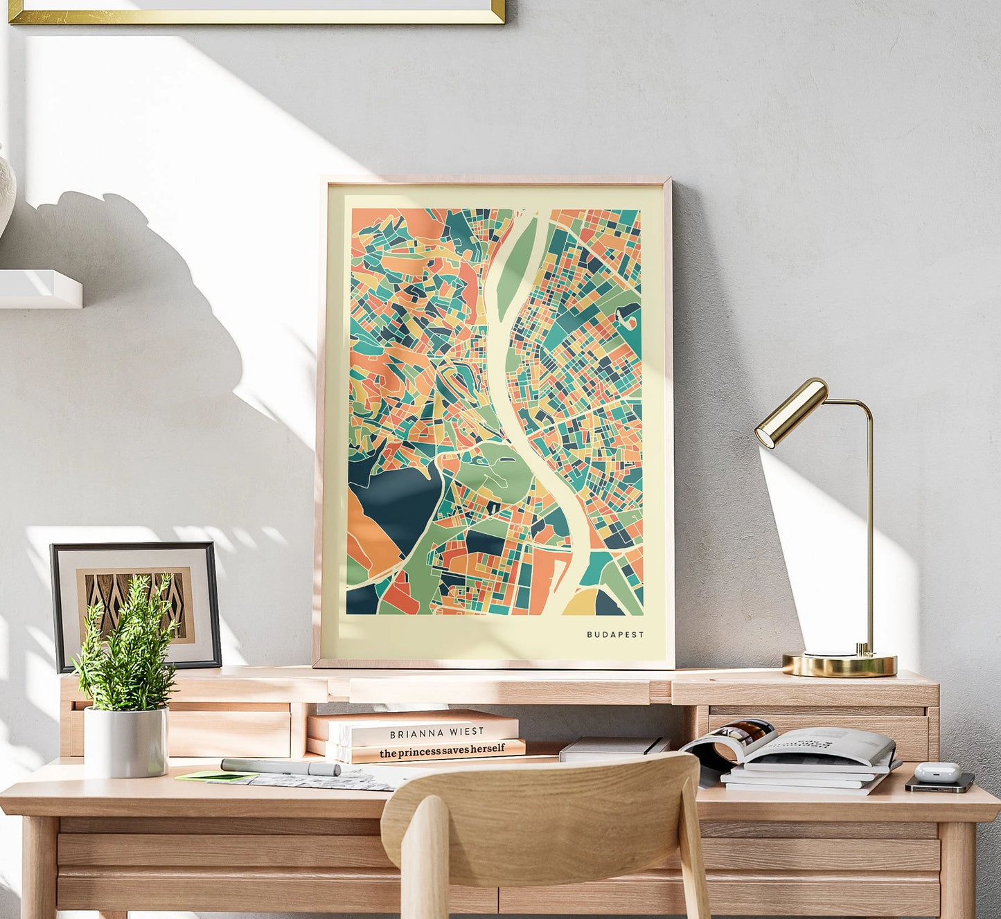 Budapest Stadtkarte Poster – Polychroma Modern Art Print