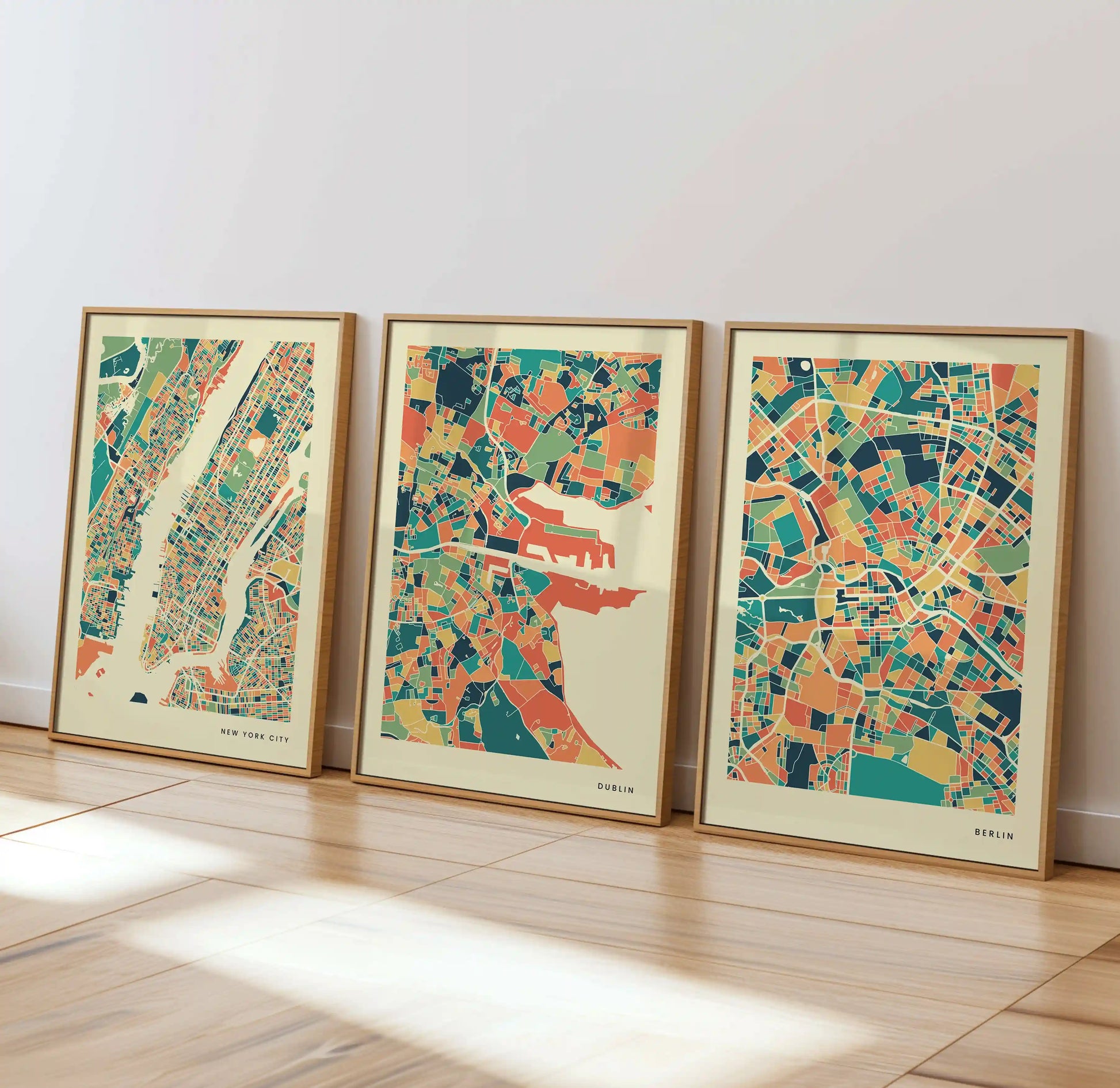 Dublin Stadtkarte Poster – Polychroma Modern Art Print