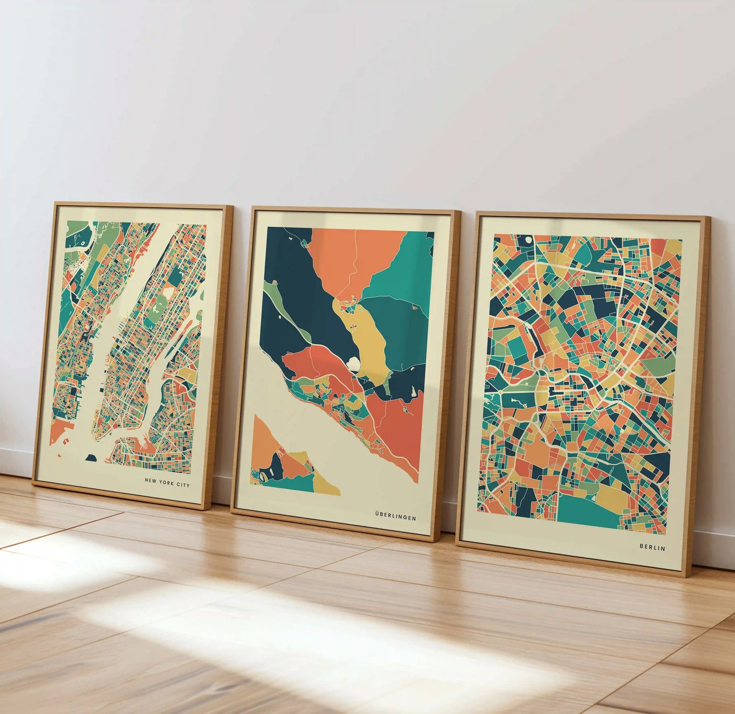 Überlingen Stadtkarte Poster – Polychroma Modern Art Print