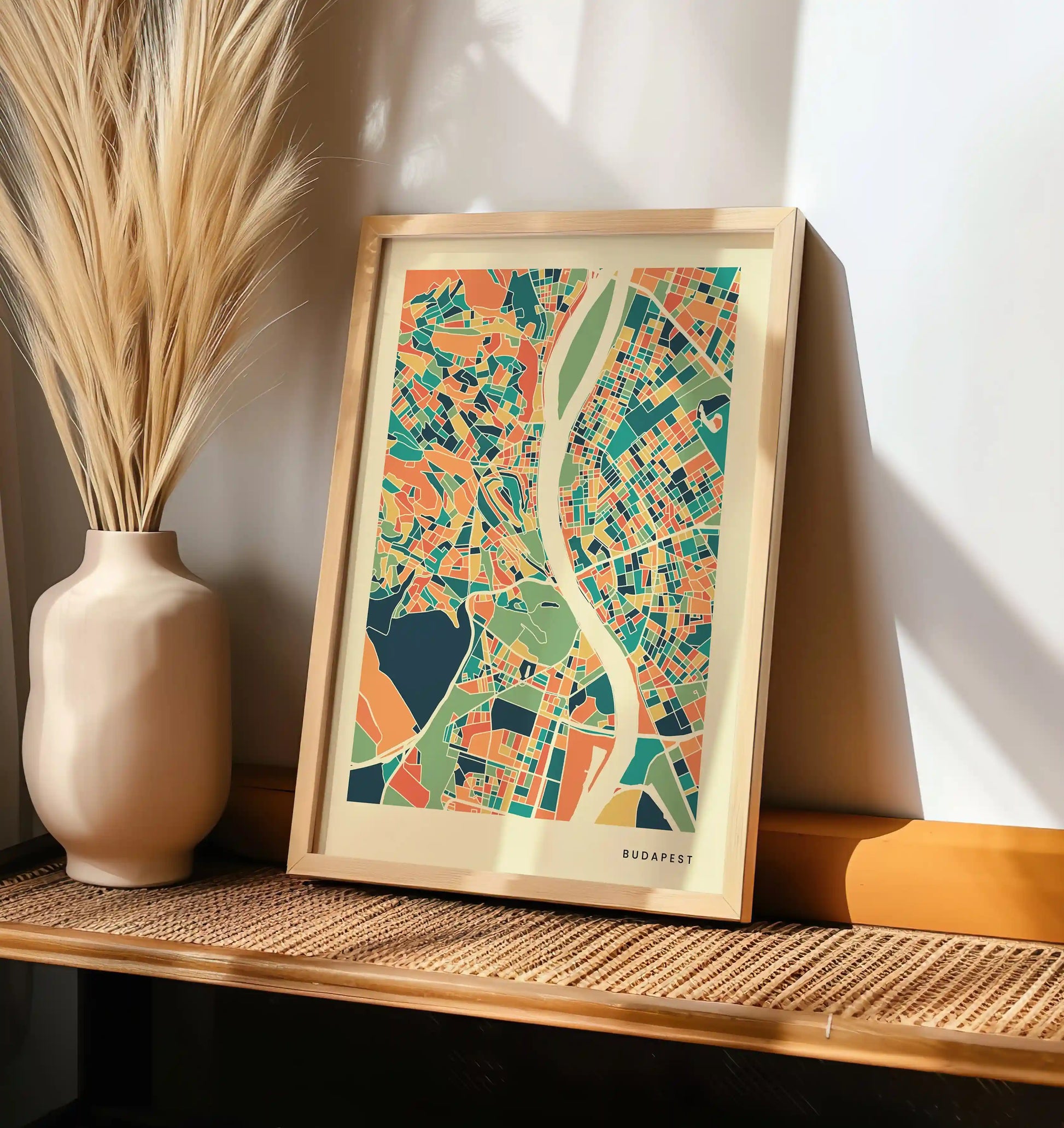 Budapest Stadtkarte Poster – Polychroma Modern Art Print