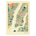 New York Stadtkarte Poster – Polychroma Modern Art Print