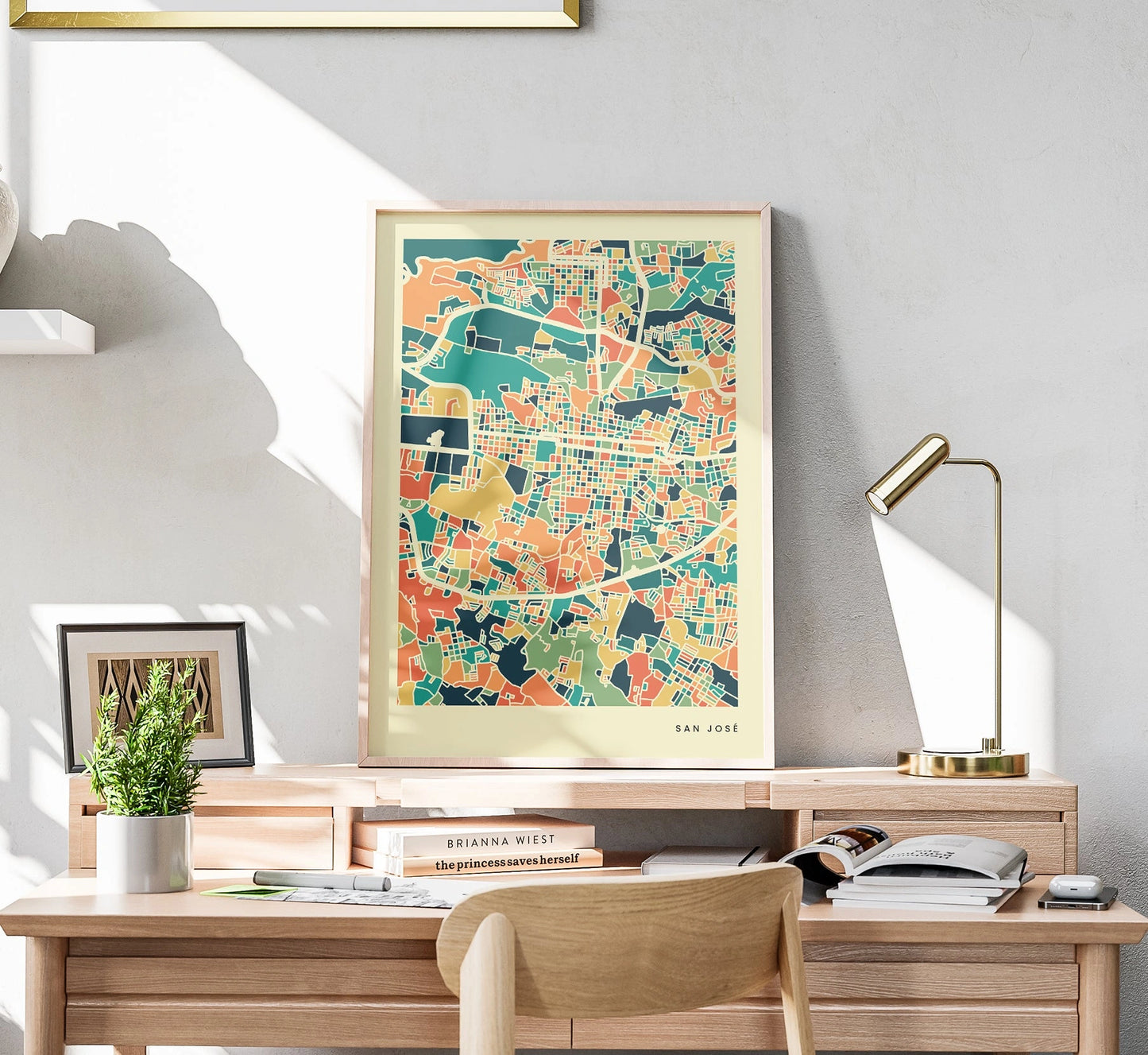San José Stadtkarte Poster – Polychroma Modern Art Print