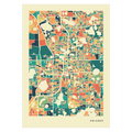 Orlando Stadtkarte Poster – Polychroma Modern Art Print