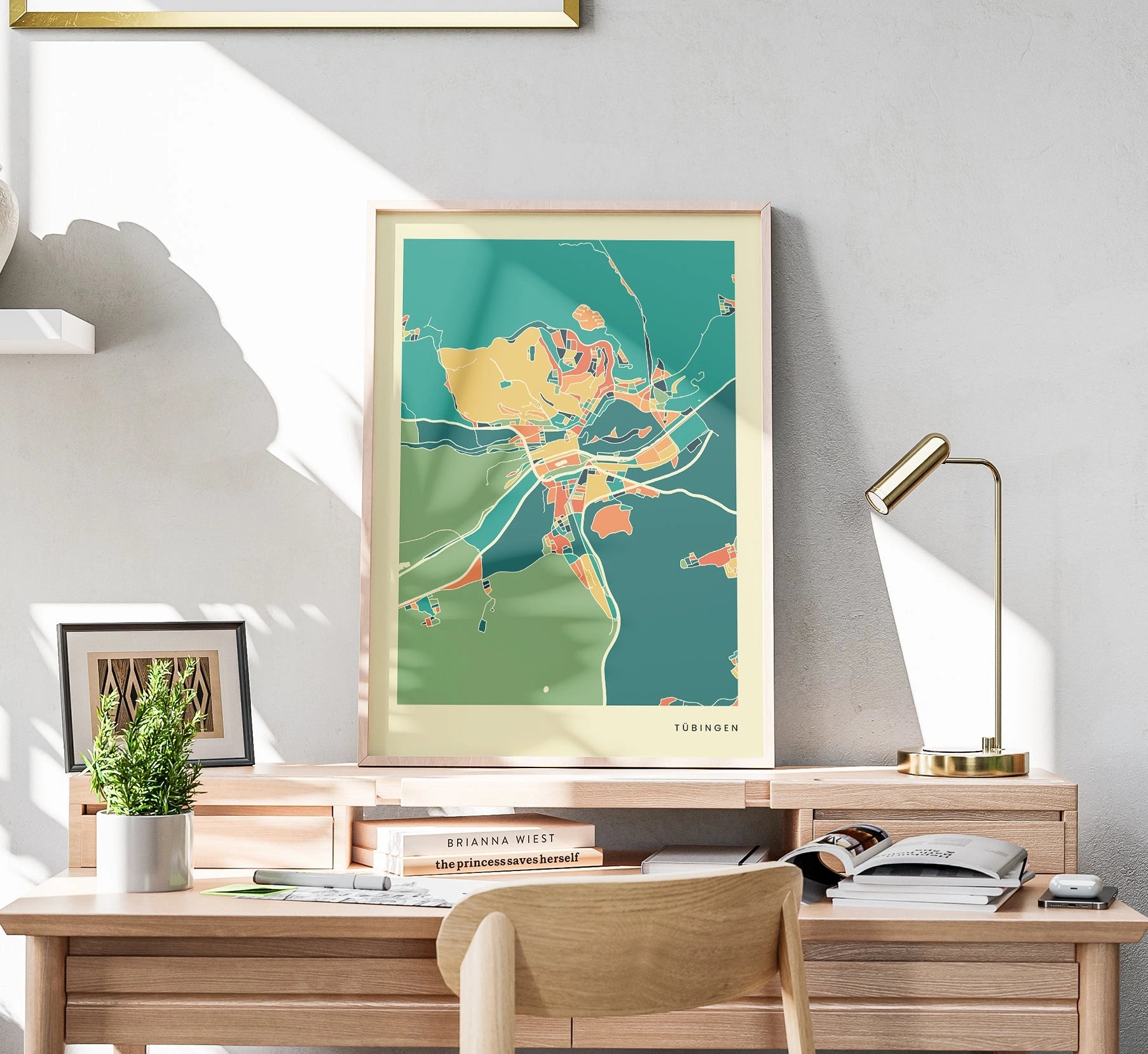 Tübingen Stadtkarte Poster – Polychroma Modern Art Print