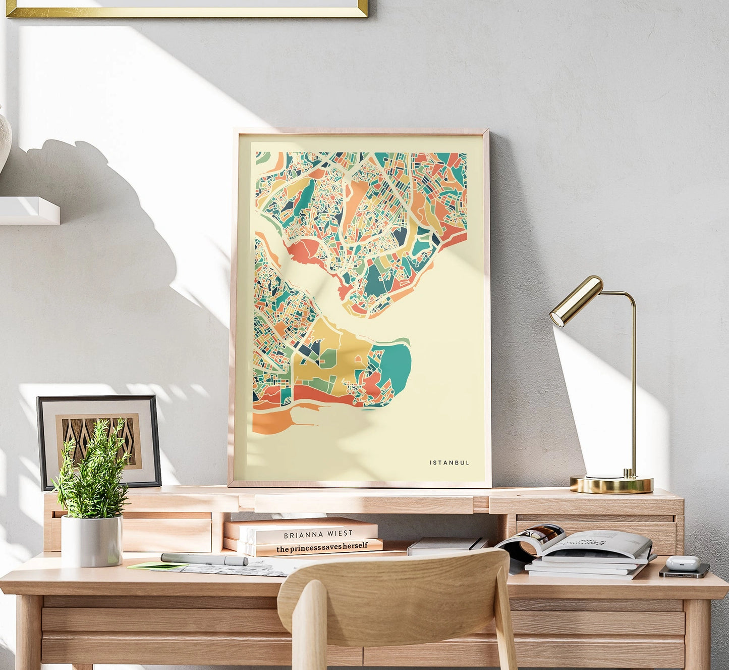 Istanbul Stadtkarte Poster – Polychroma Modern Art Print