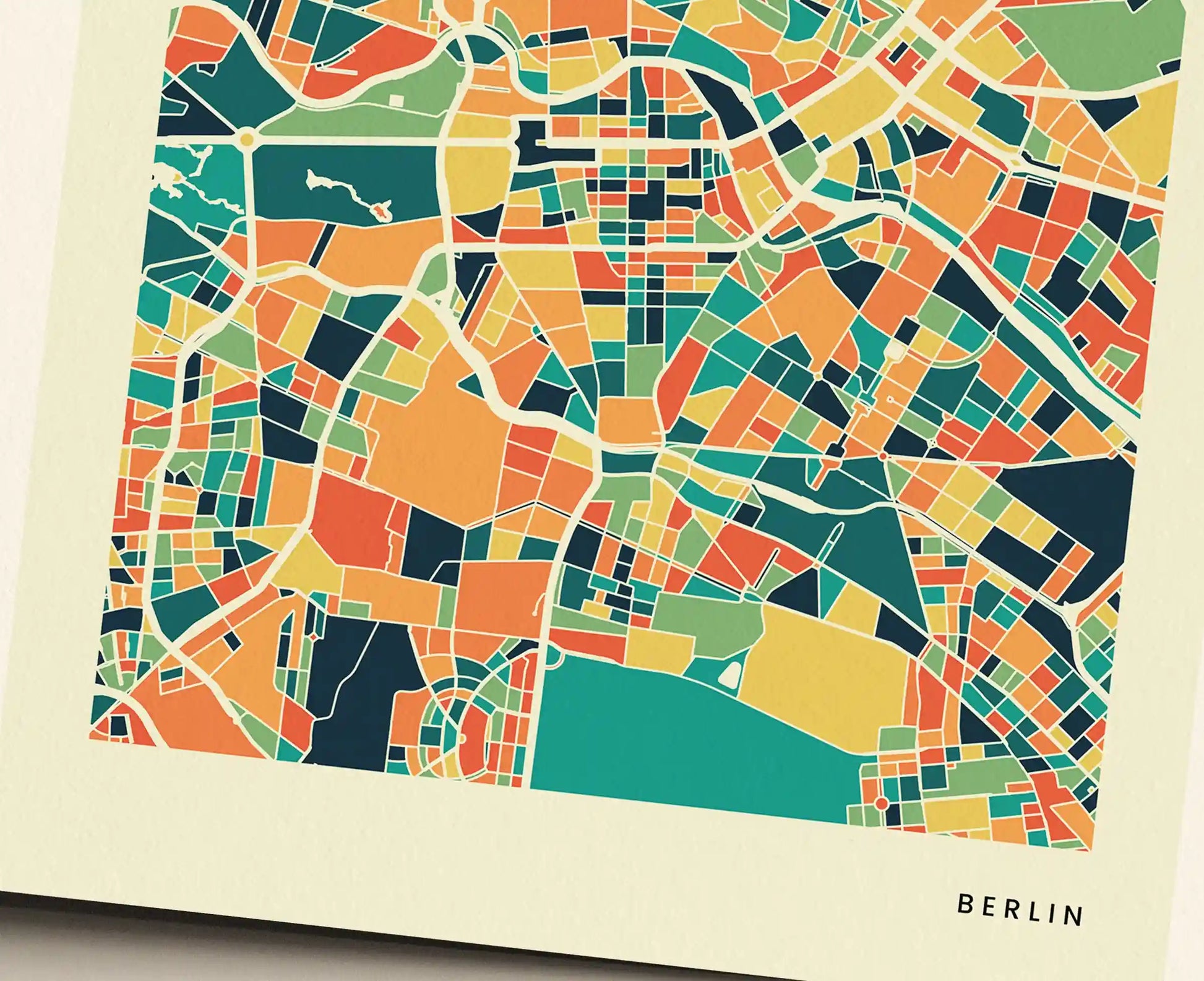 Berlin Stadtkarte Poster – Polychroma Modern Art Print