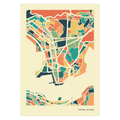 Hong Kong Stadtkarte Poster – Polychroma Modern Art Print