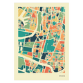 Osaka Stadtkarte Poster – Polychroma Modern Art Print