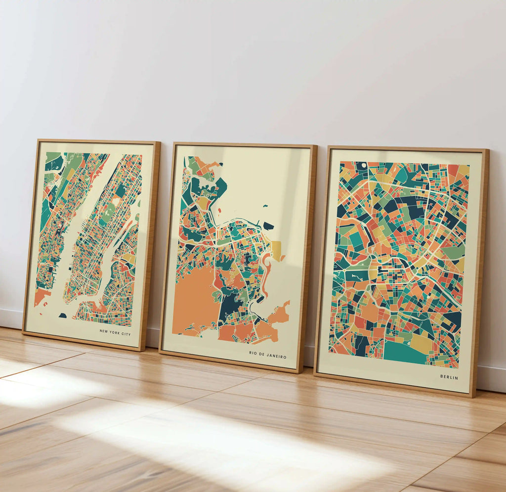 Rio De Janeiro Stadtkarte Poster – Polychroma Modern Art Print