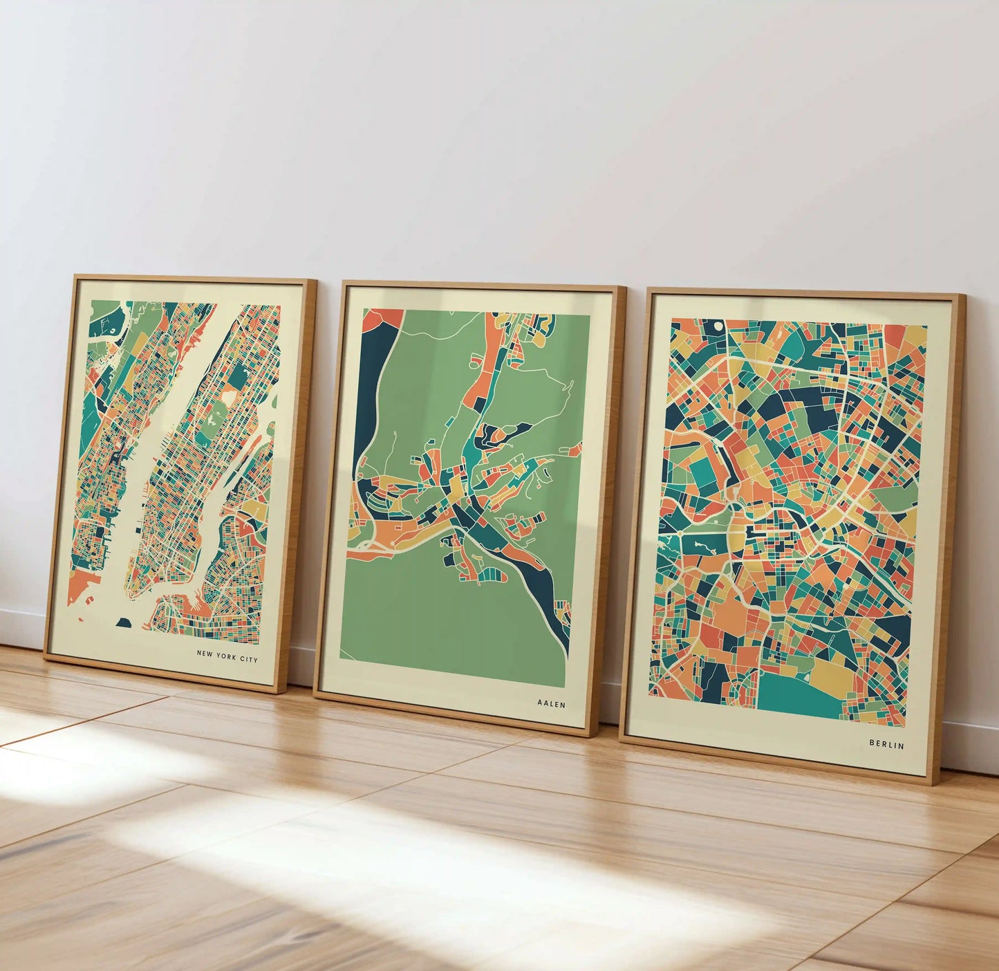 Aalen Stadtkarte Poster – Polychroma Modern Art Print