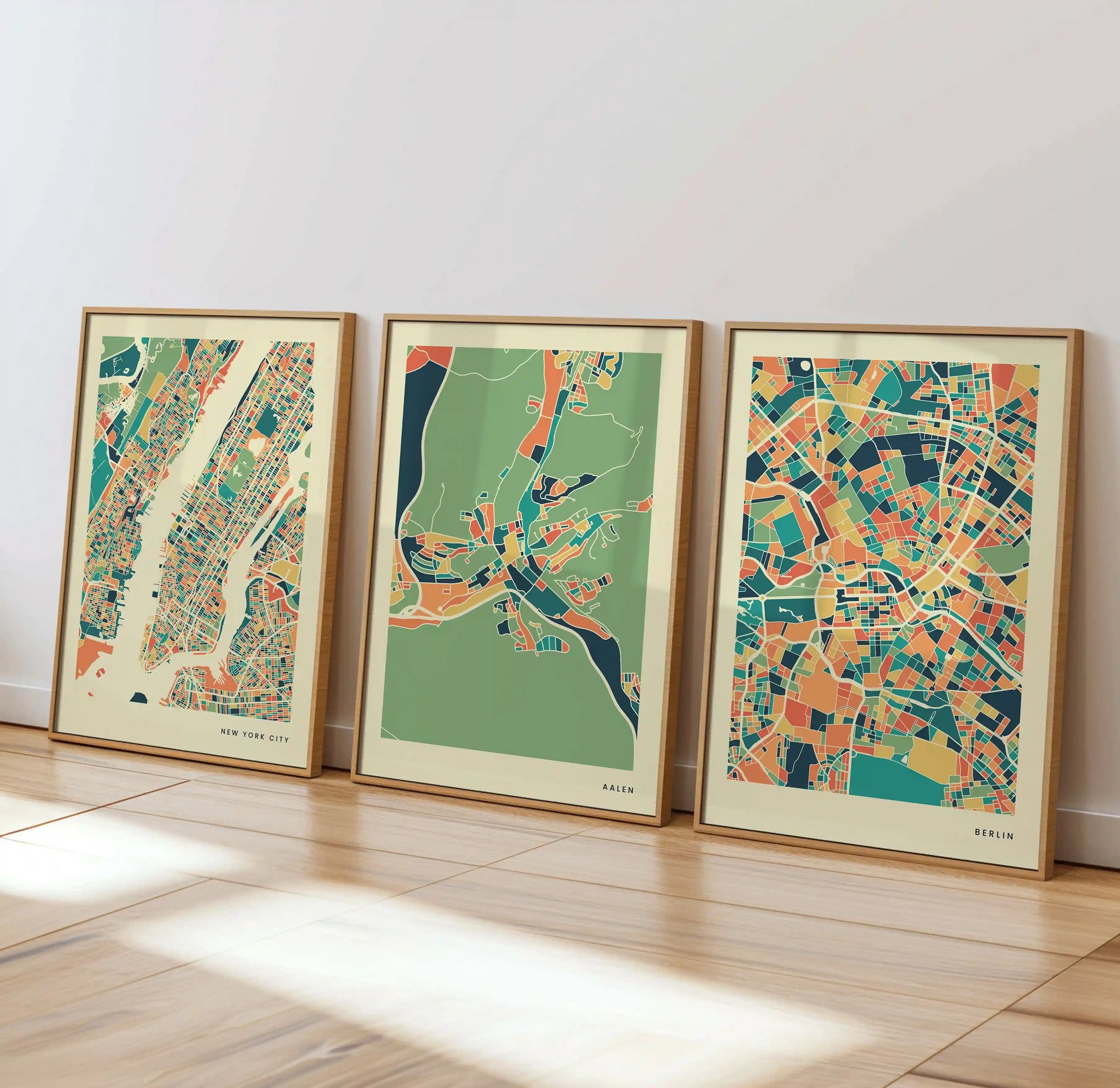 Aalen Stadtkarte Poster – Polychroma Modern Art Print