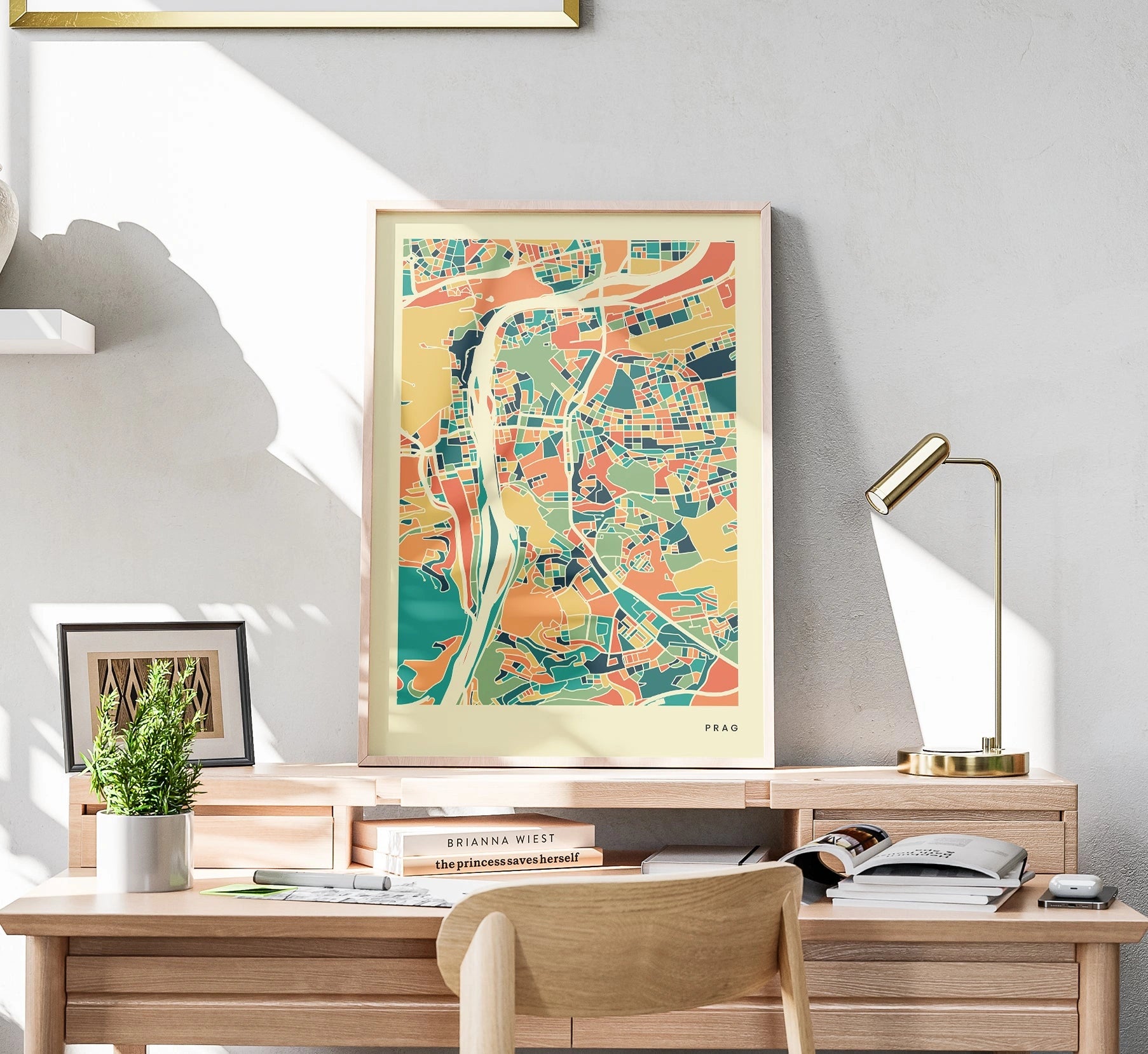 Prag Stadtkarte Poster – Polychroma Modern Art Print