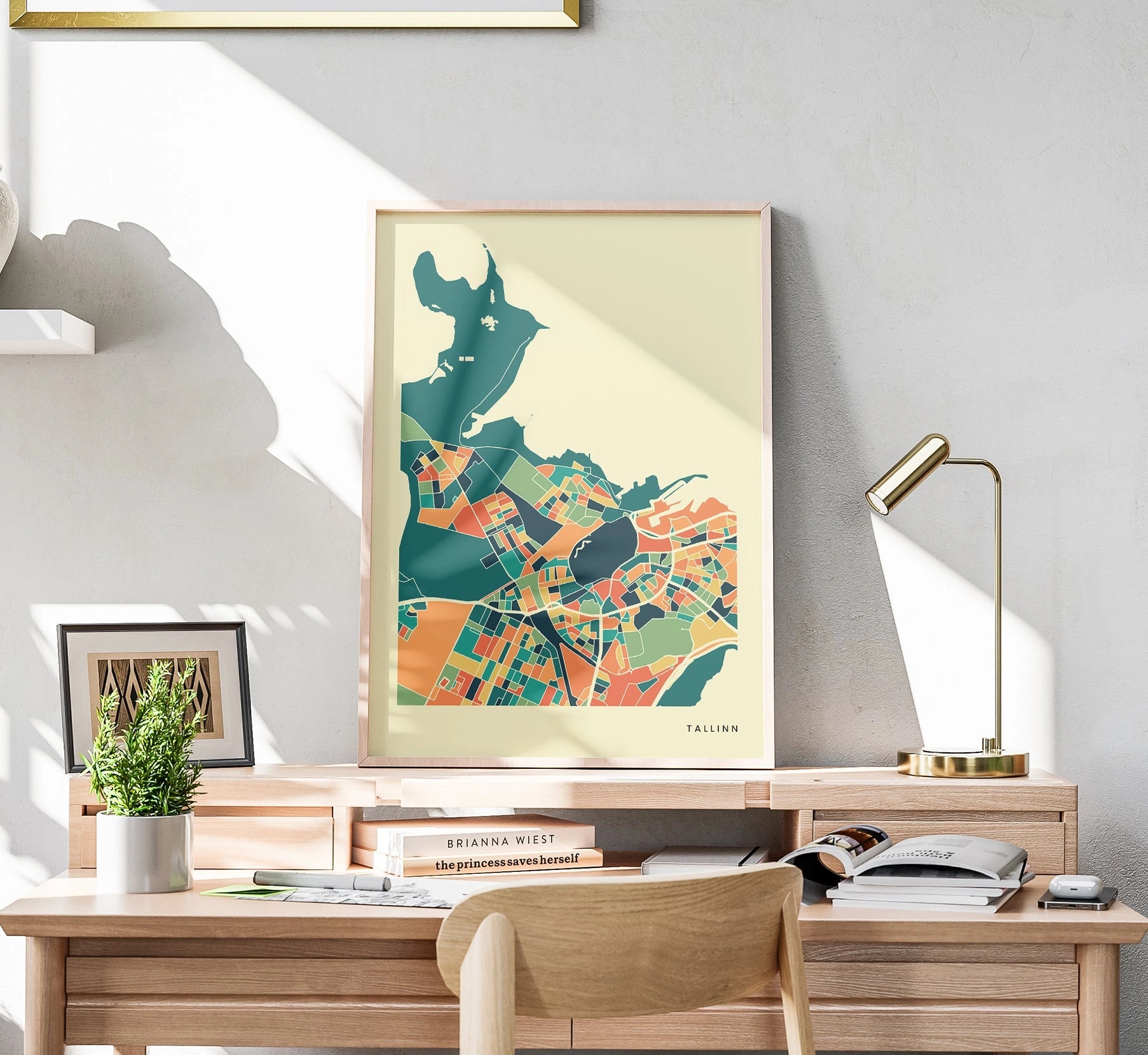 Tallinn Stadtkarte Poster – Polychroma Modern Art Print