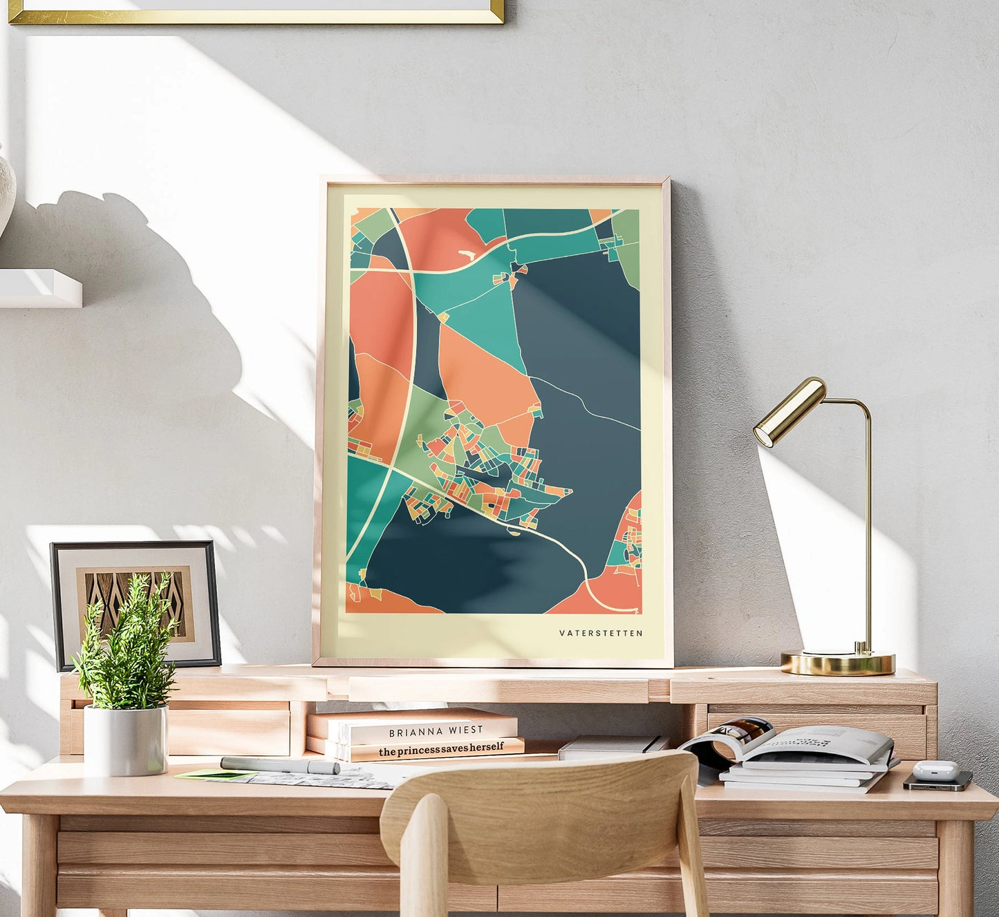 Vaterstetten Stadtkarte Poster – Polychroma Modern Art Print