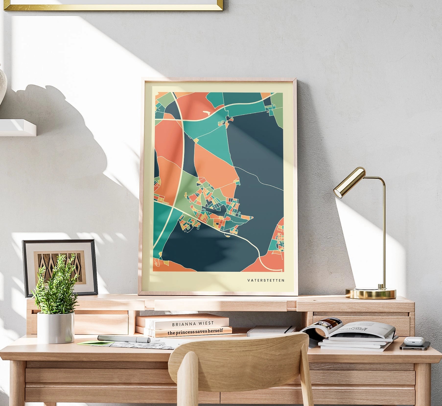 Vaterstetten Stadtkarte Poster – Polychroma Modern Art Print