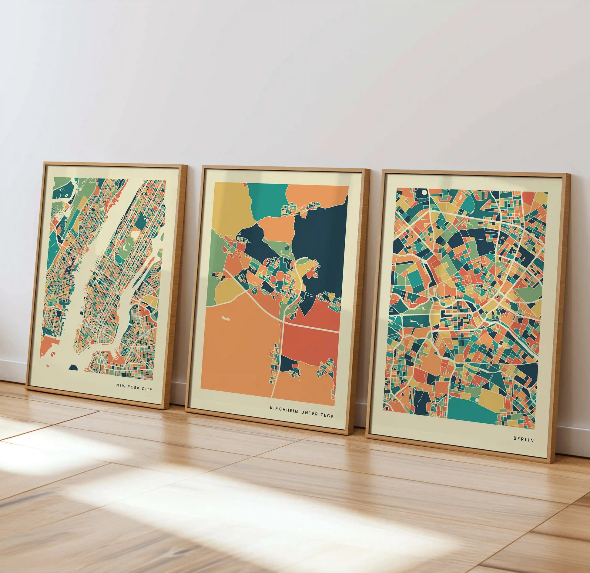 Kirchheim unter Teck Stadtkarte Poster – Polychroma Modern Art Print