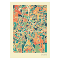 Atlanta Stadtkarte Poster – Polychroma Modern Art Print