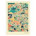 San José Stadtkarte Poster – Polychroma Modern Art Print