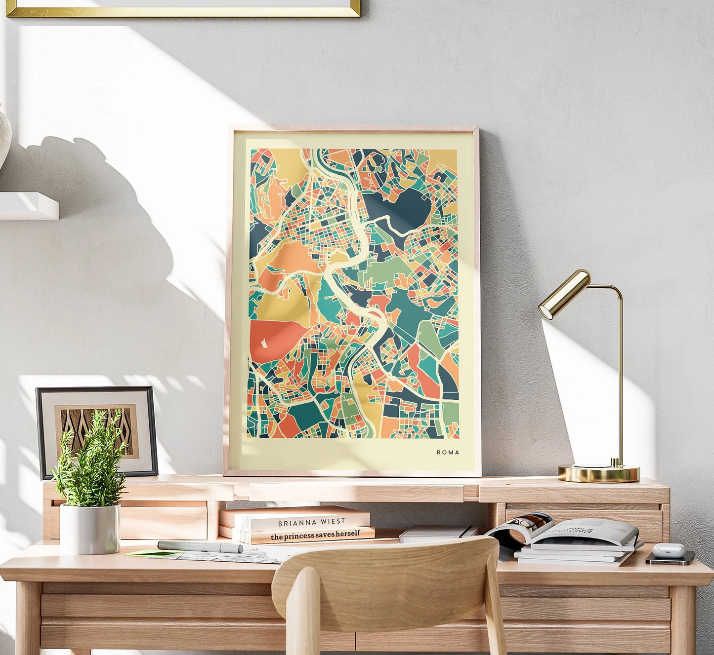 Roma Stadtkarte Poster – Polychroma Modern Art Print