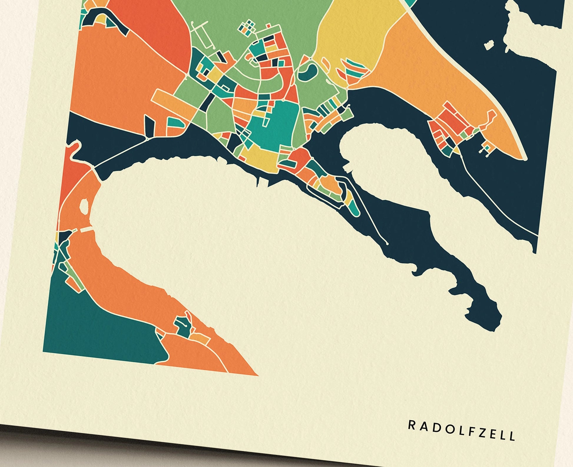 Radolfzell Stadtkarte Poster – Polychroma Modern Art Print