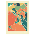 Bamberg Stadtkarte Poster – Polychroma Modern Art Print
