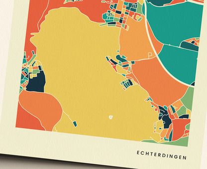 Echterdingen Stadtkarte Poster – Polychroma Modern Art Print
