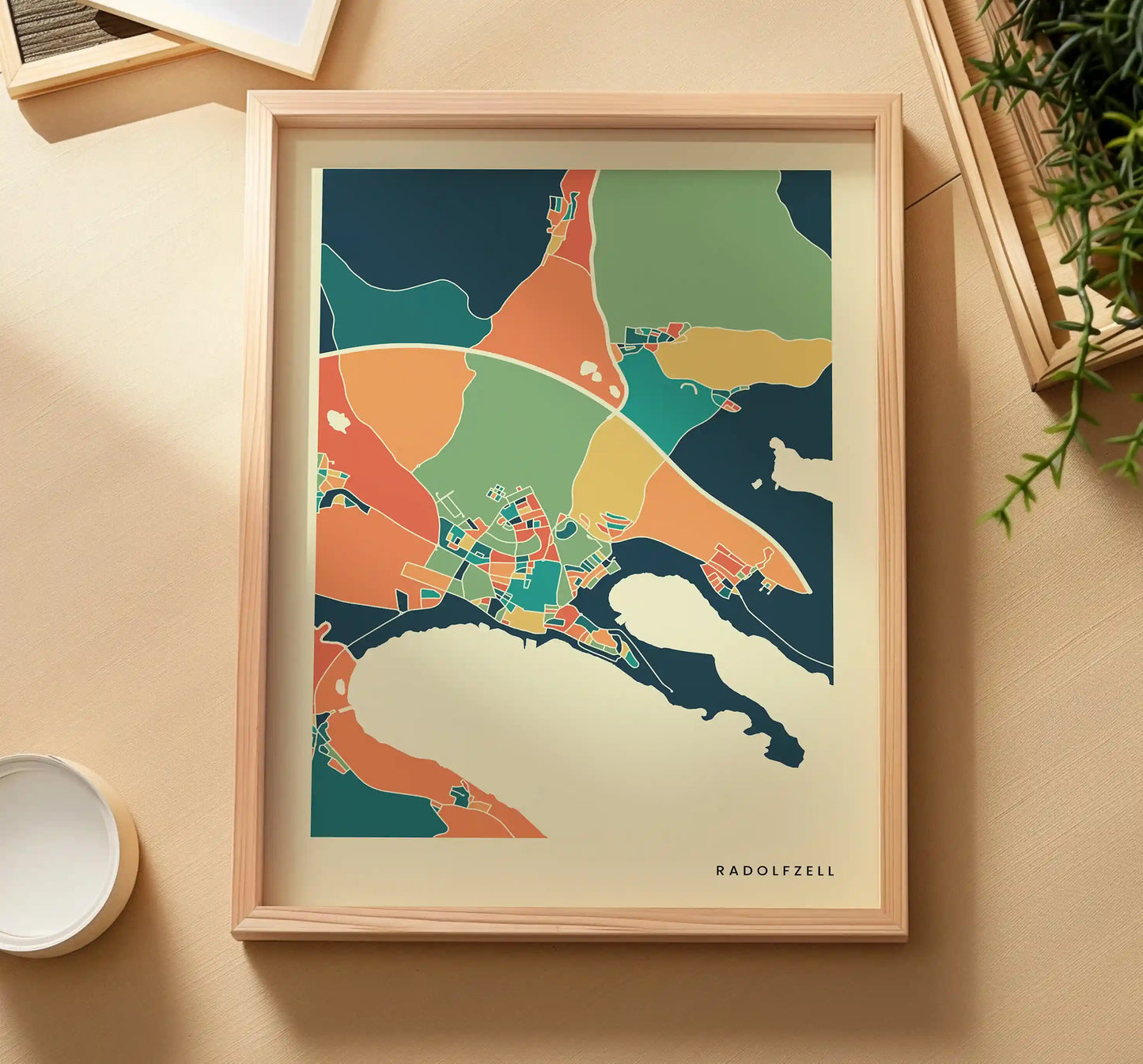 Radolfzell Stadtkarte Poster – Polychroma Modern Art Print