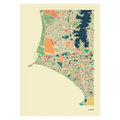 Lima Stadtkarte Poster – Polychroma Modern Art Print
