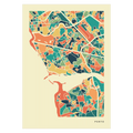 Porto Stadtkarte Poster – Polychroma Modern Art Print