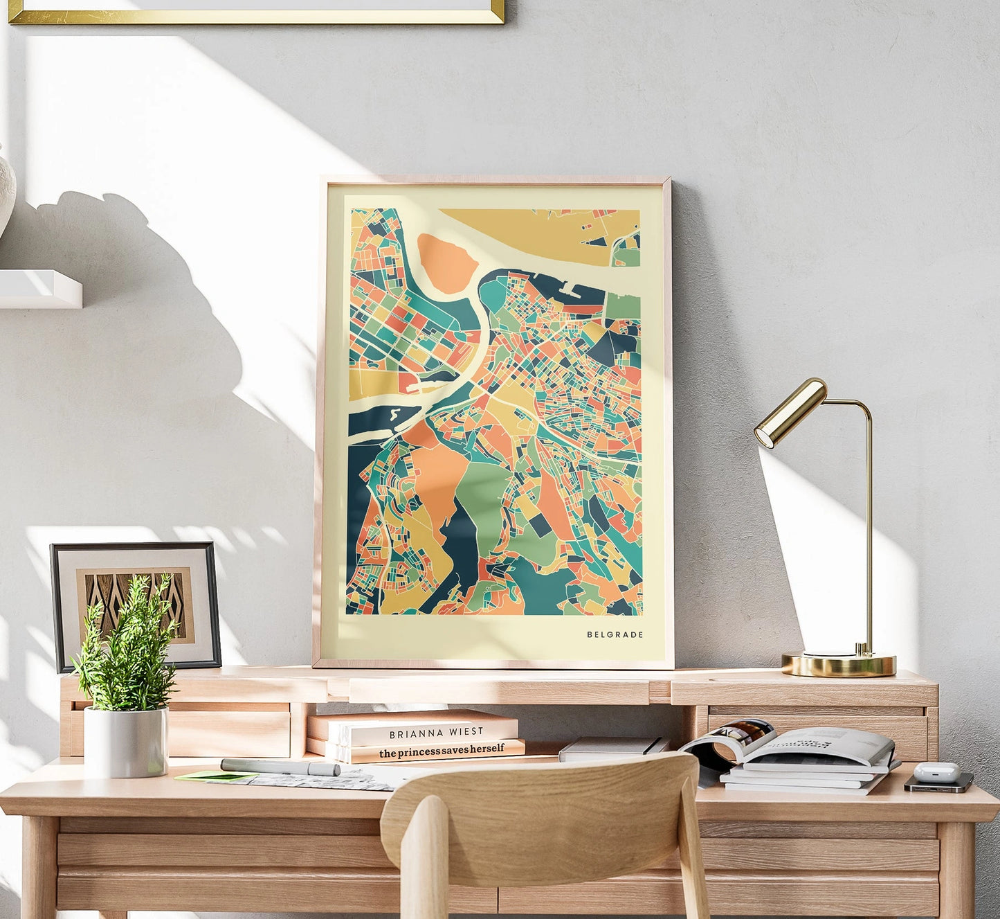 Belgrade Stadtkarte Poster – Polychroma Modern Art Print