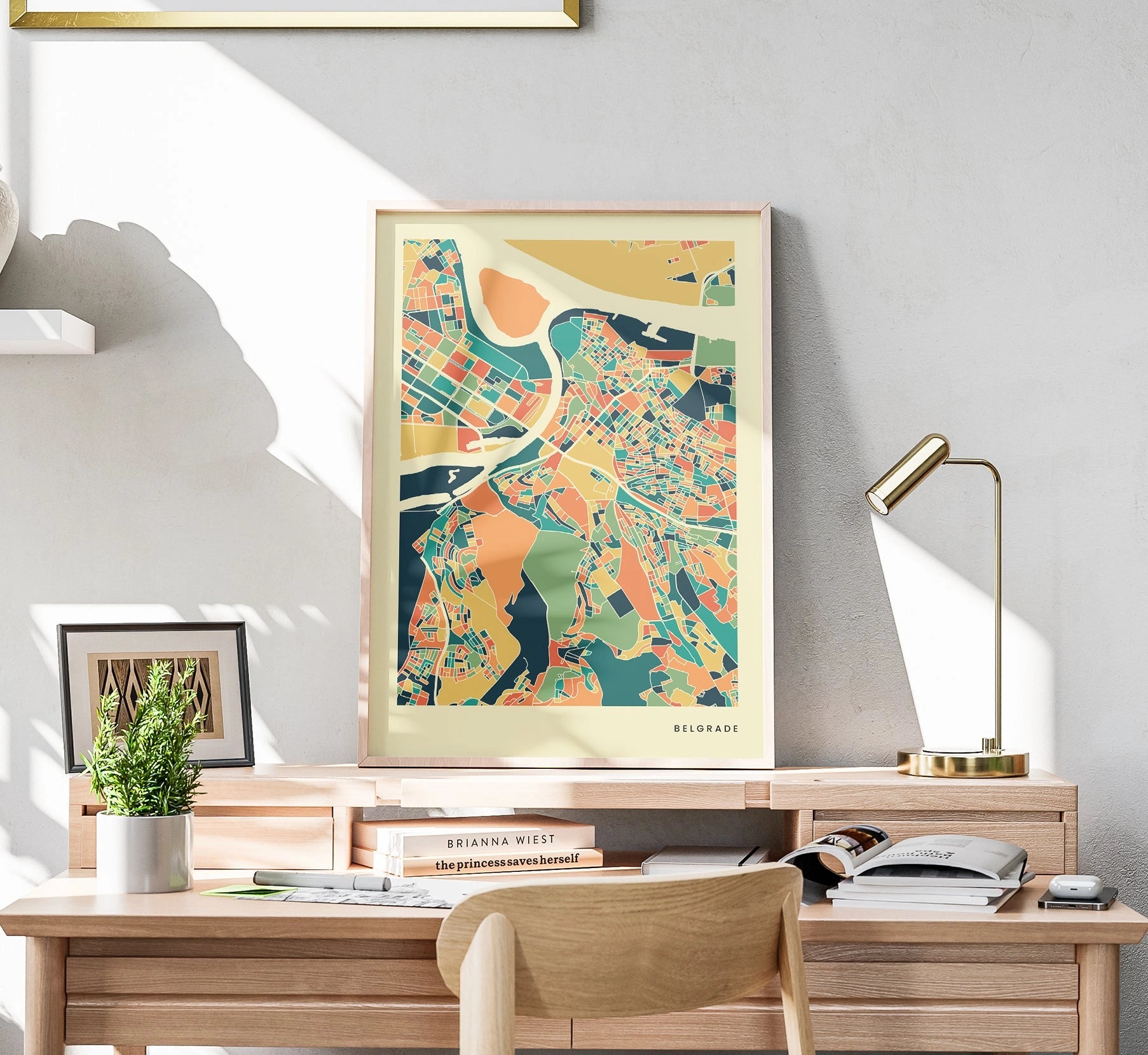 Belgrade Stadtkarte Poster – Polychroma Modern Art Print