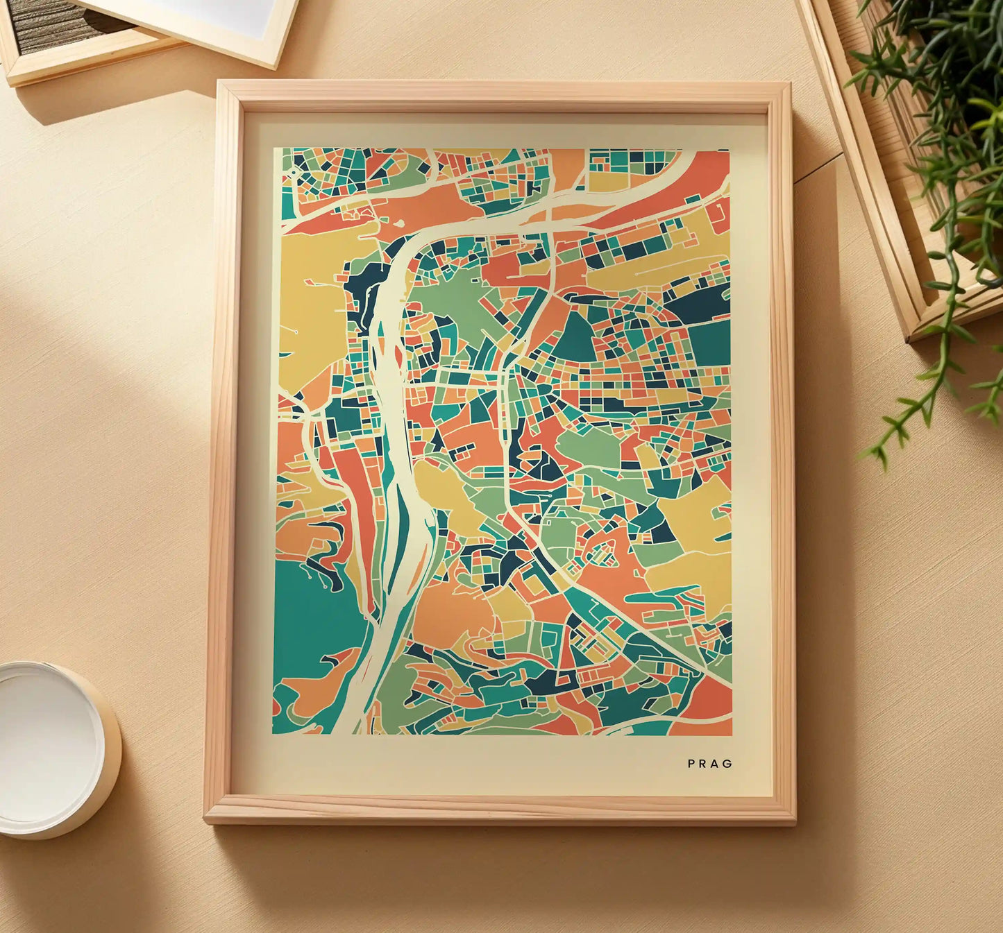 Prag Stadtkarte Poster – Polychroma Modern Art Print