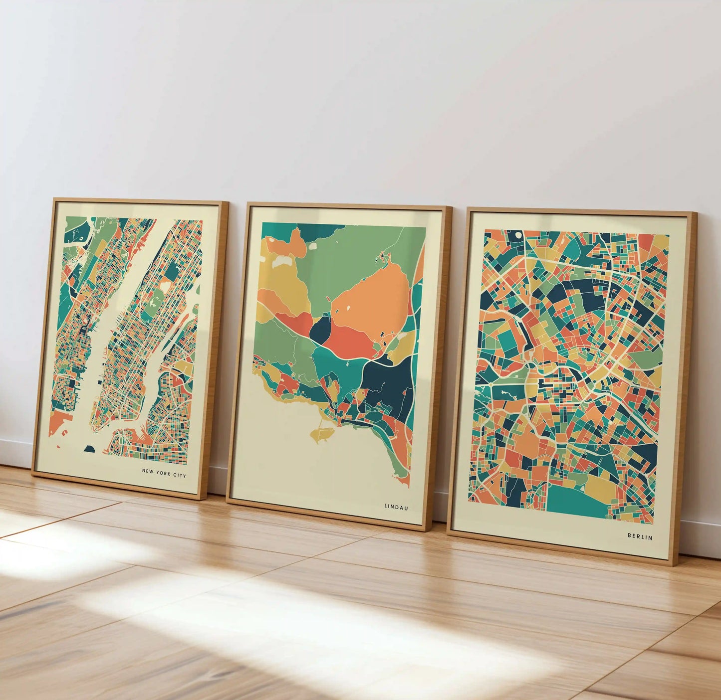 Lindau Stadtkarte Poster – Polychroma Modern Art Print