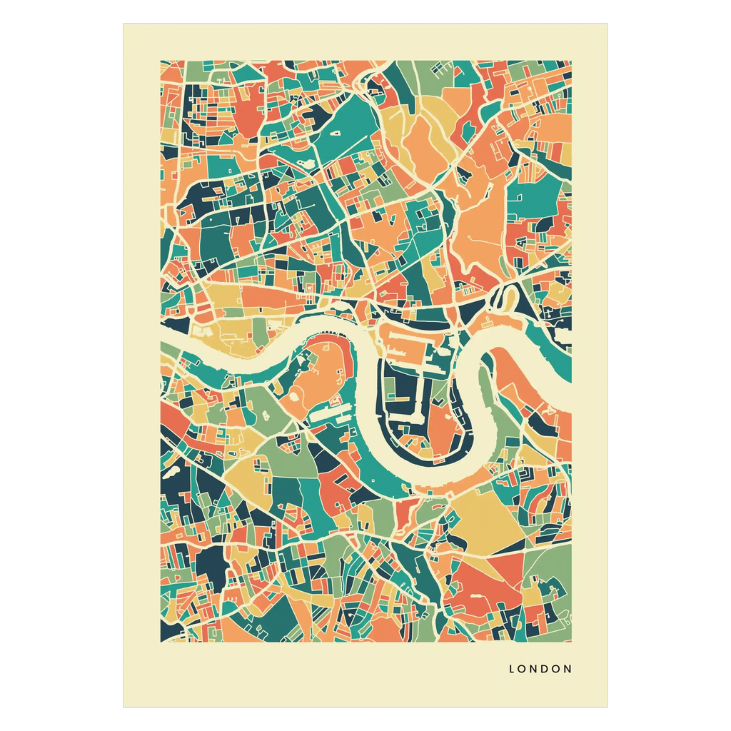 London Stadtkarte Poster – Polychroma Modern Art Print