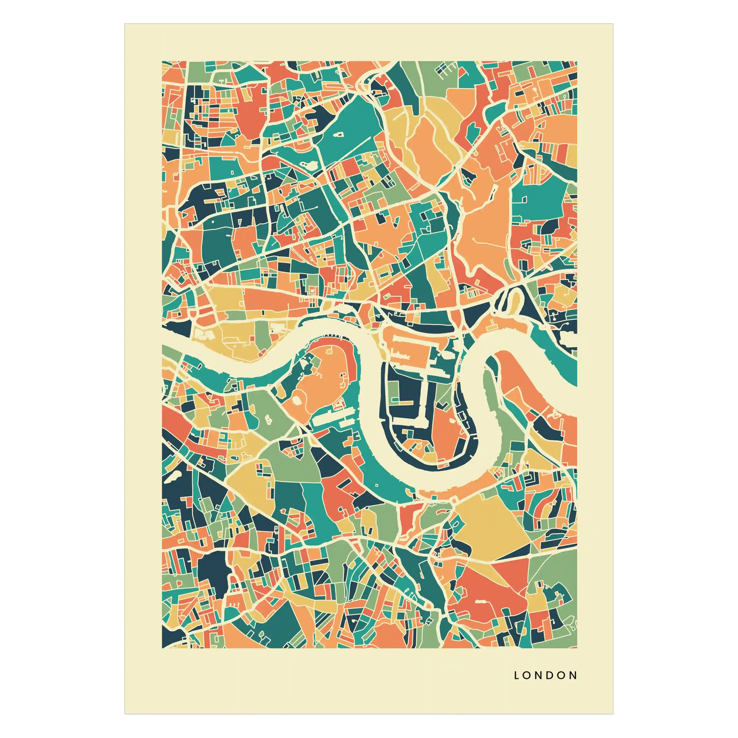 London Stadtkarte Poster – Polychroma Modern Art Print