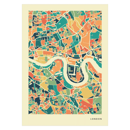 London Stadtkarte Poster – Polychroma Modern Art Print