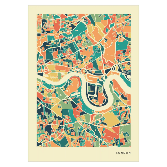 London Stadtkarte Poster – Polychroma Modern Art Print