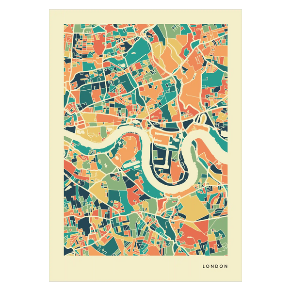 London Stadtkarte Poster – Polychroma Modern Art Print