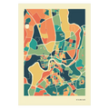 Vilnius Stadtkarte Poster – Polychroma Modern Art Print