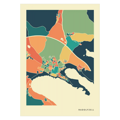 Radolfzell Stadtkarte Poster – Polychroma Modern Art Print
