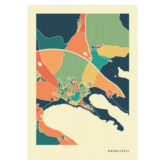 Radolfzell Stadtkarte Poster – Polychroma Modern Art Print