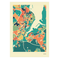 Kiel Stadtkarte Poster – Polychroma Modern Art Print