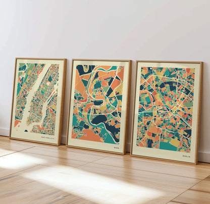 Bern Stadtkarte Poster – Polychroma Modern Art Print