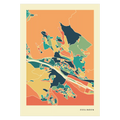 Esslingen Stadtkarte Poster – Polychroma Modern Art Print