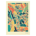 Leipzig Stadtkarte Poster – Polychroma Modern Art Print