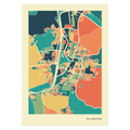 Heilbronn Stadtkarte Poster – Polychroma Modern Art Print