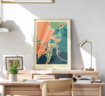 Ravensburg Stadtkarte Poster – Polychroma Modern Art Print
